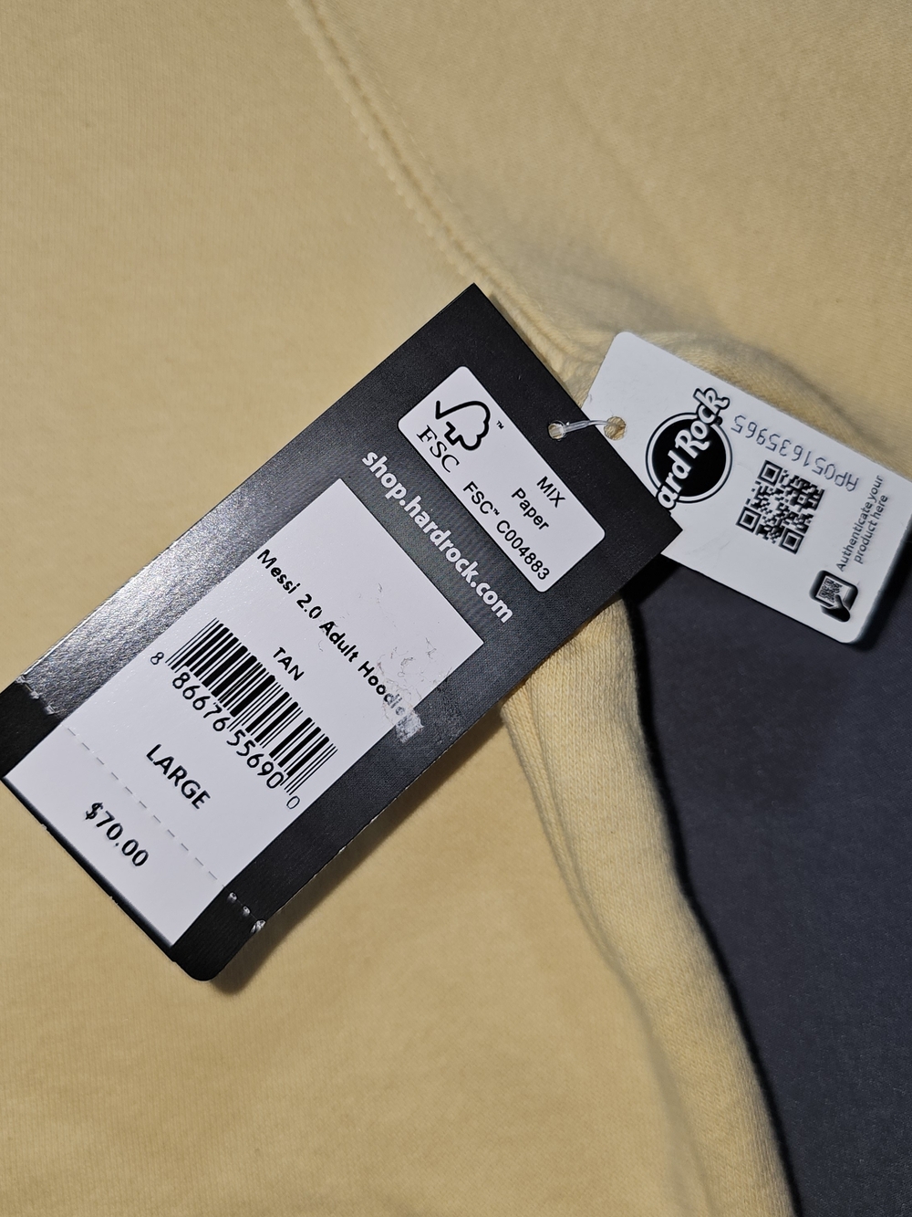 Hard Rock x Messi Collaboration Graphic Hoodie Yellow Special Edition - Picture 4 of 7